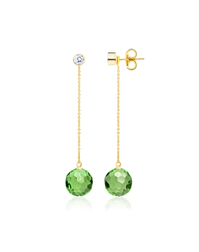 Green Hoi An Earrings with chain